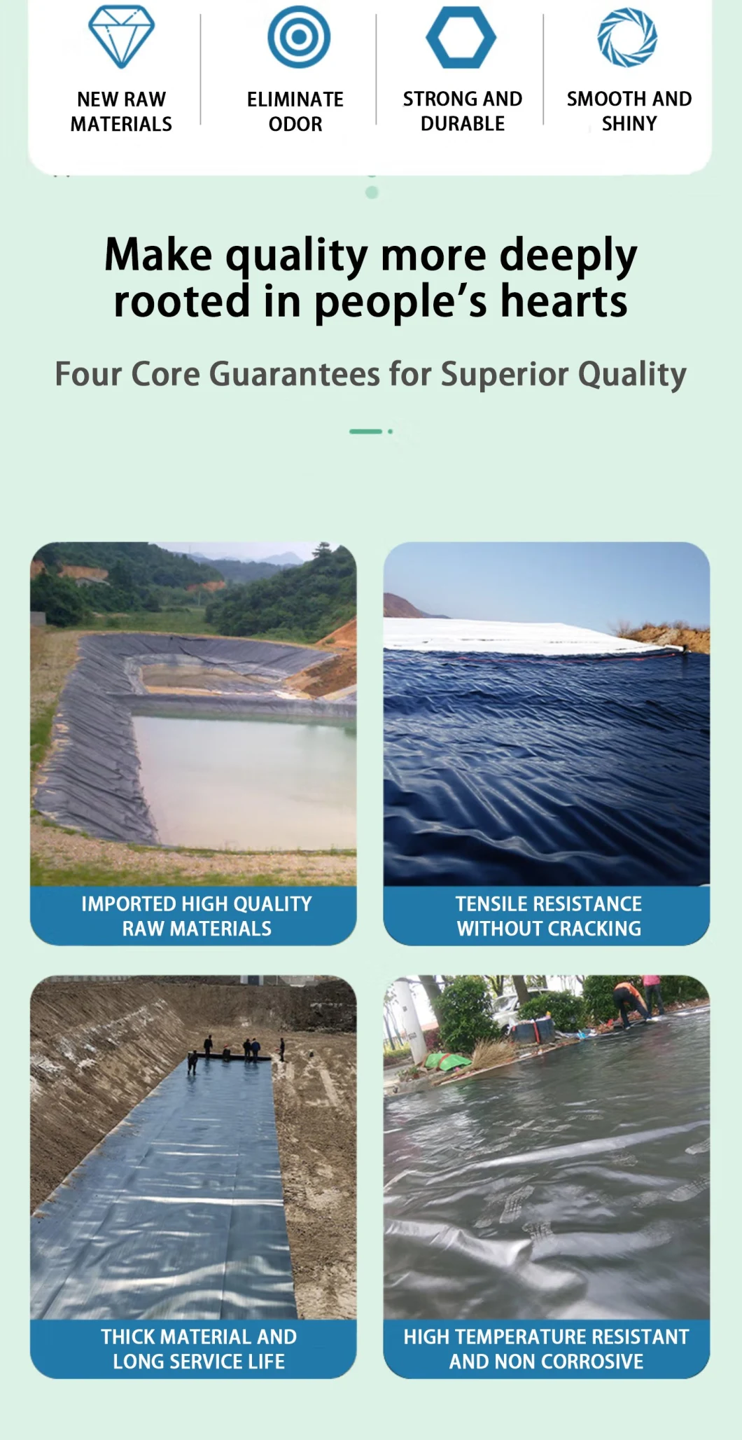 HDPE Geomembrane Pond Liner Fish Pond Liner Farm Geomembrane Price Global Sell